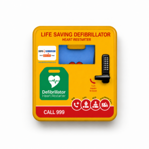Locked Outdoor AED Cabinet