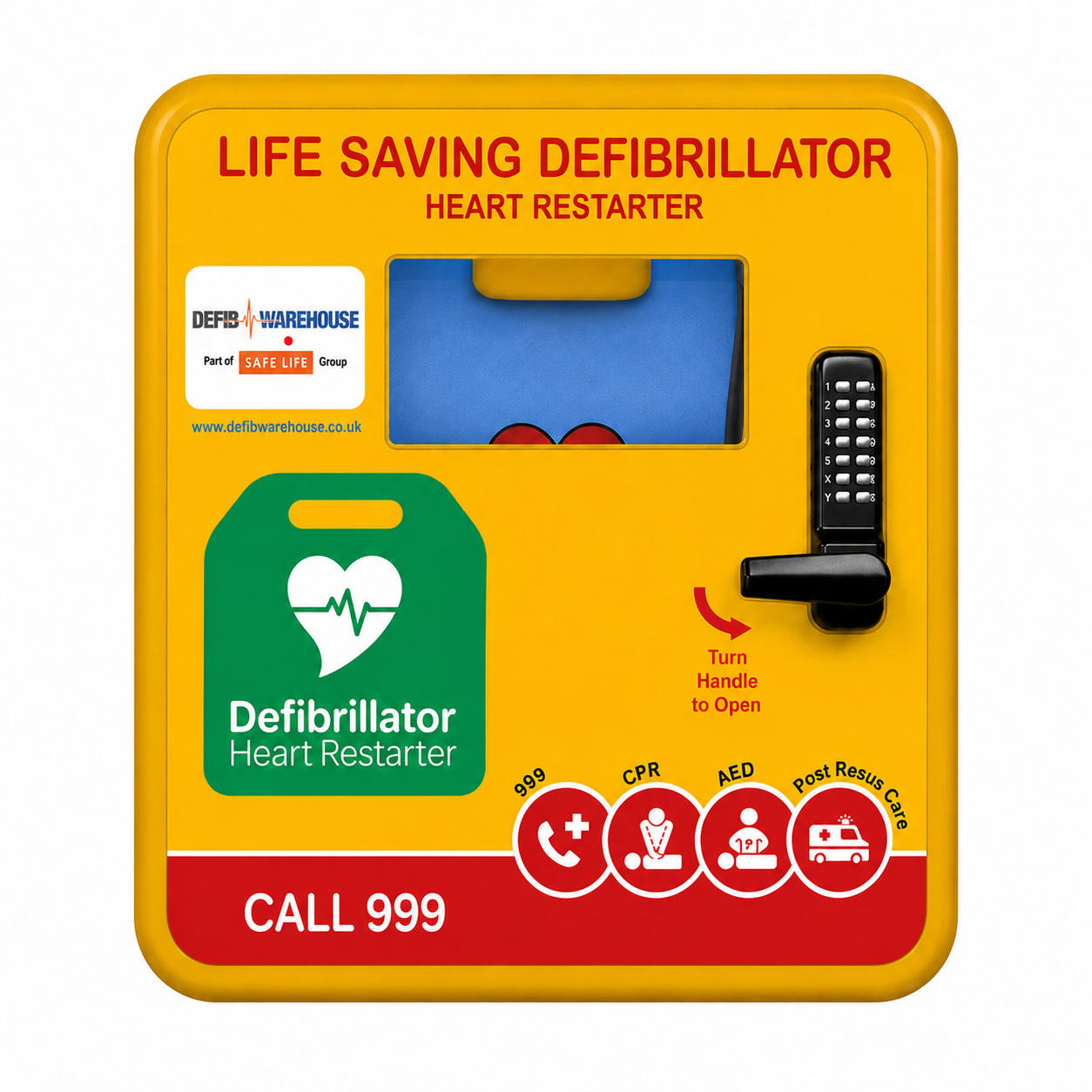 Outdoor Defibrillator Cabinet Locked - Permanent Light 1 Locked Outdoor Cabinet