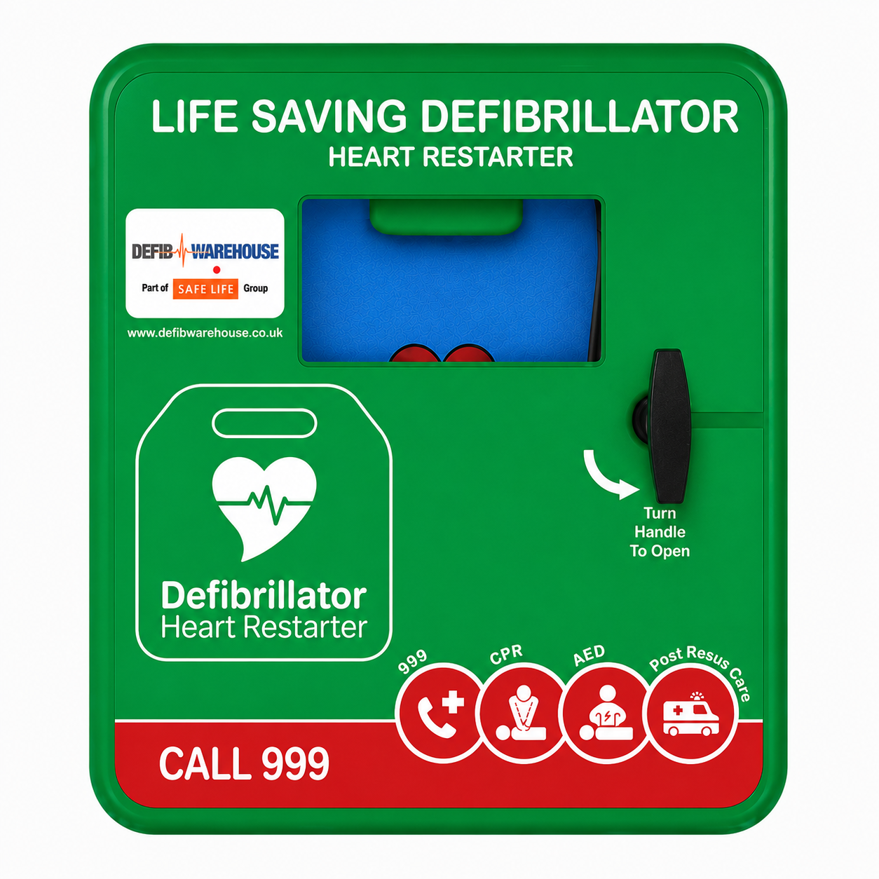 Outdoor Defibrillator Cabinet (Non-Locking) Green 1 Outdoor Unlocked Cabinet in Green