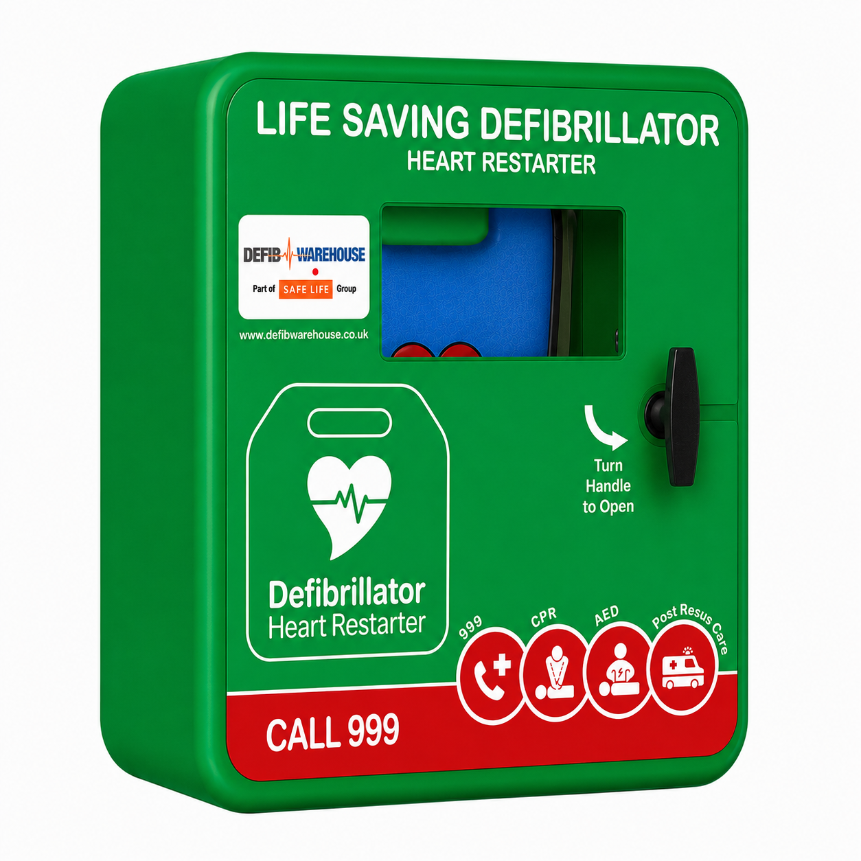 Outdoor Defibrillator Cabinet (Non-Locking) Green 2 Outdoor Unlocked Cabinet in Green