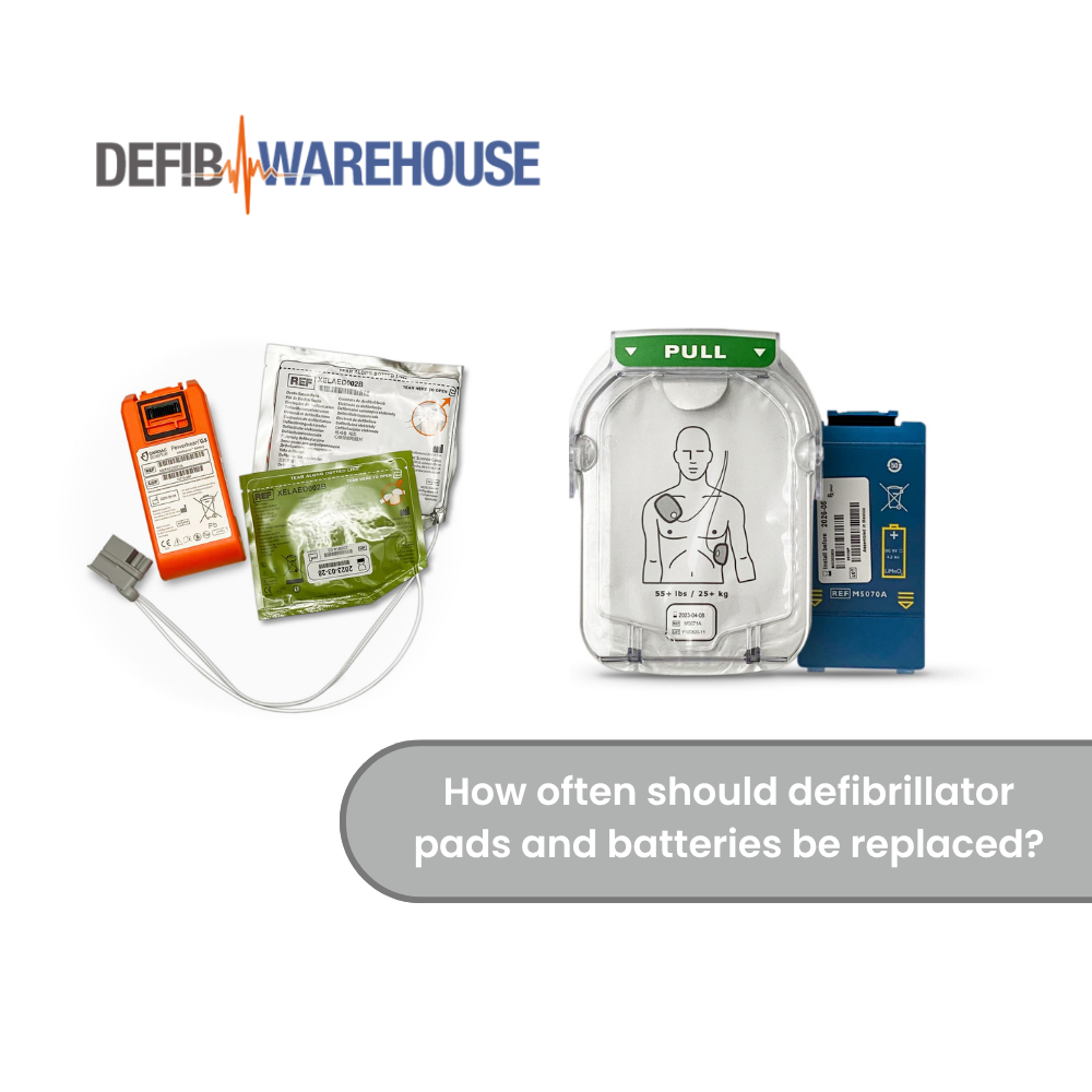 How often should defibrillator pads and batteries be replaced