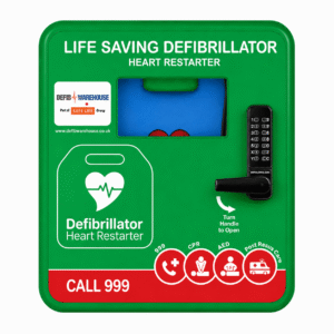 Keypad Locked polycarbonate Outdoor Defibrillator Cabinet in Green colour