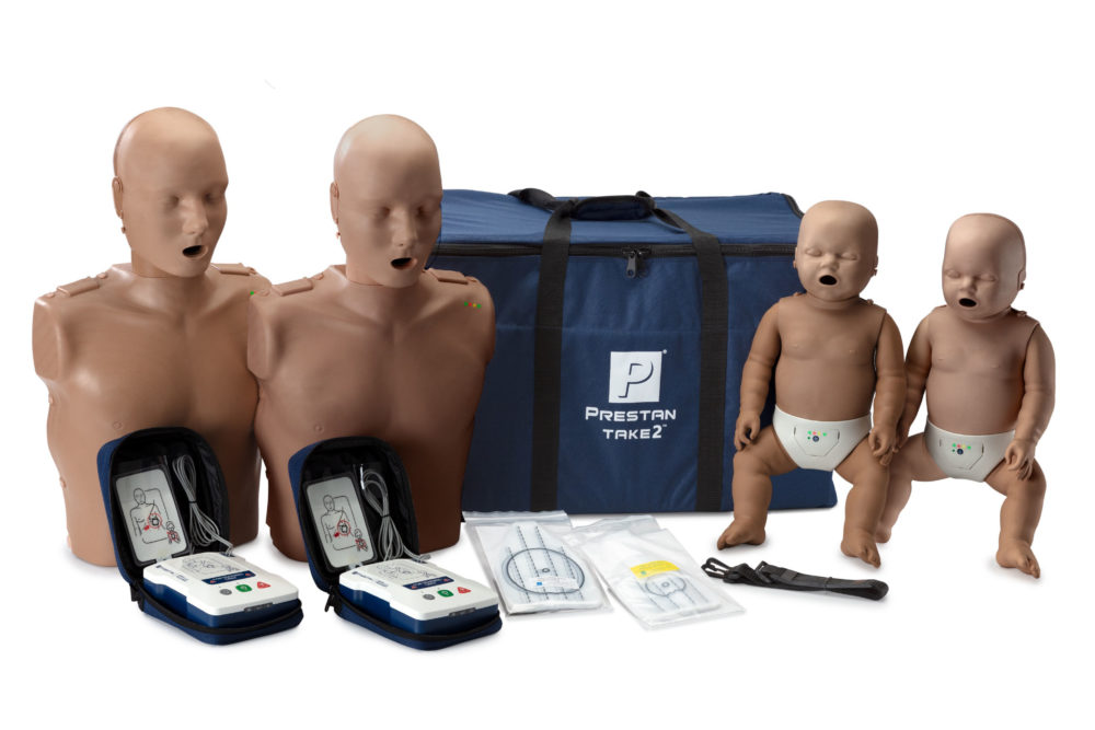 Prestan Take 2 CPR Manikins & AED Training Kit (dark skin