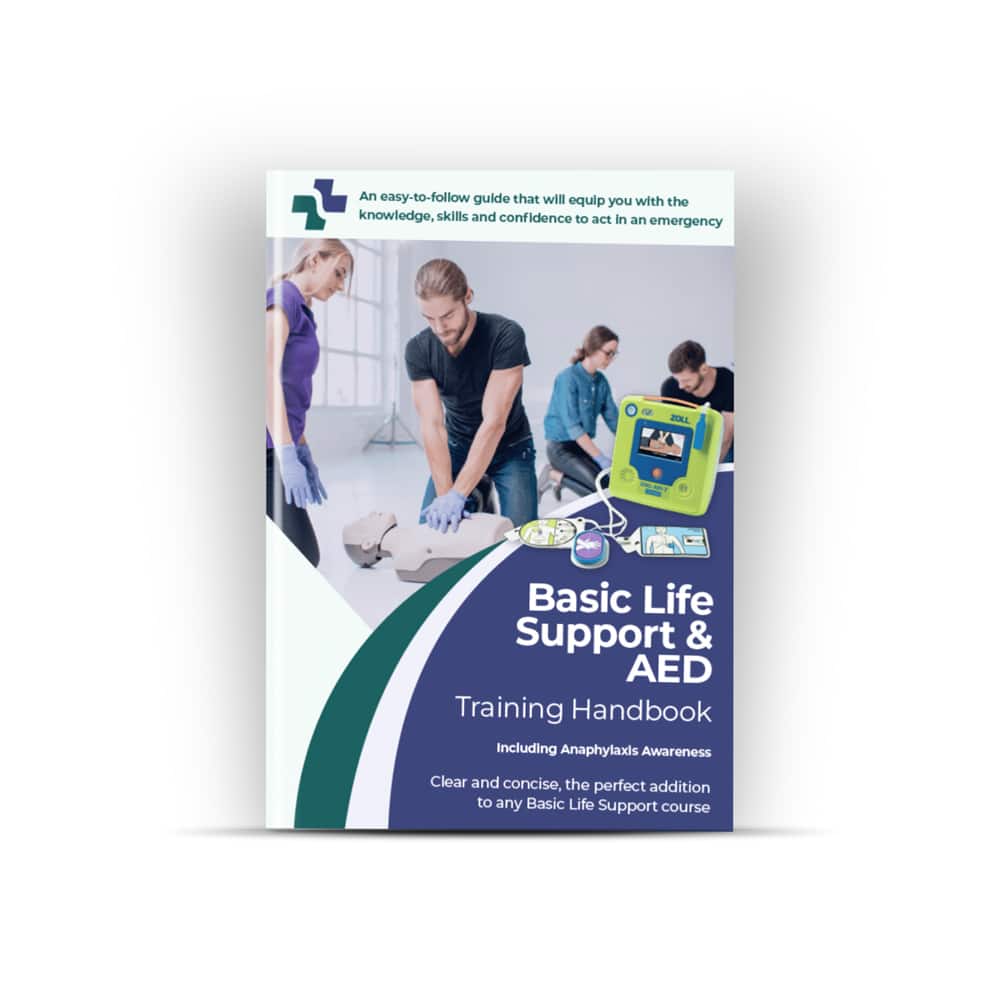 Basic Life Support (BLS) and AED Training Book – Pack of 12 - Front