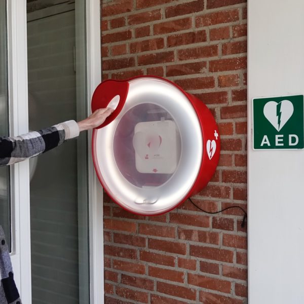 Cabinaid Outdoor AED Cabinet on wall