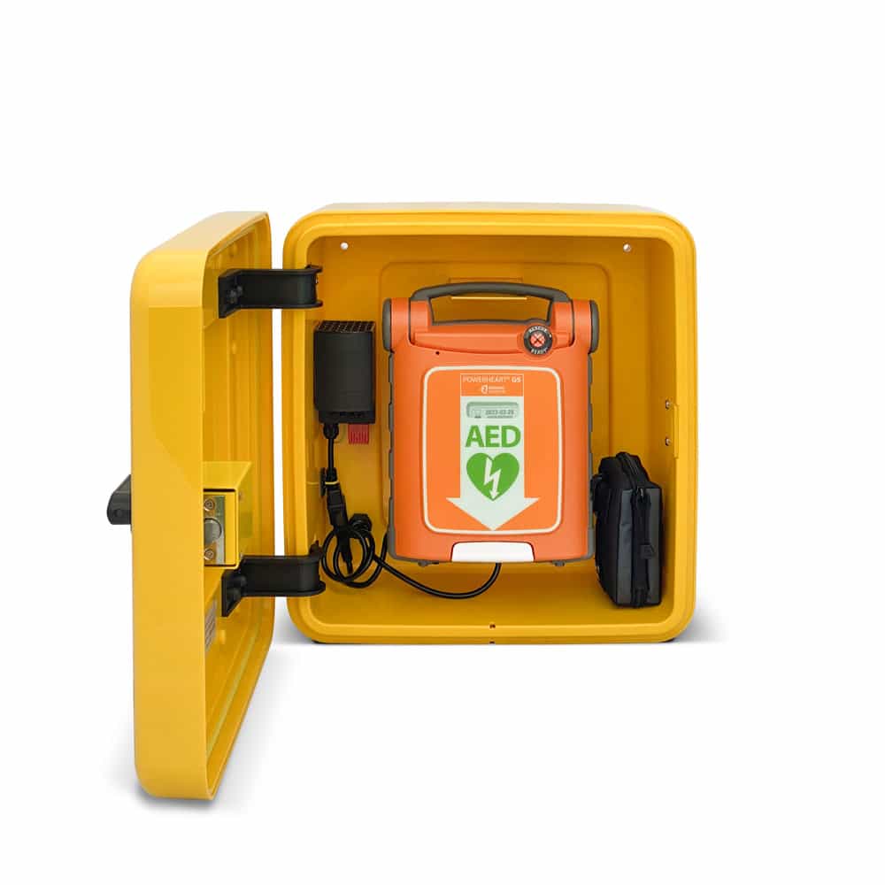 Cardiac Science Powerheart G5 Cprd Semi Automatic Aed &Amp; Defibstore 4000 Cabinet 4 Cardiac science G5 CPRD Fully auto with Defibstore 4000 cabinet