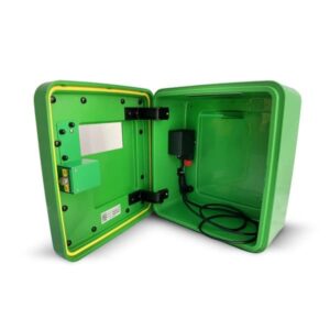 defibstore 4000 polycarbonate outdoor aed cabinet green