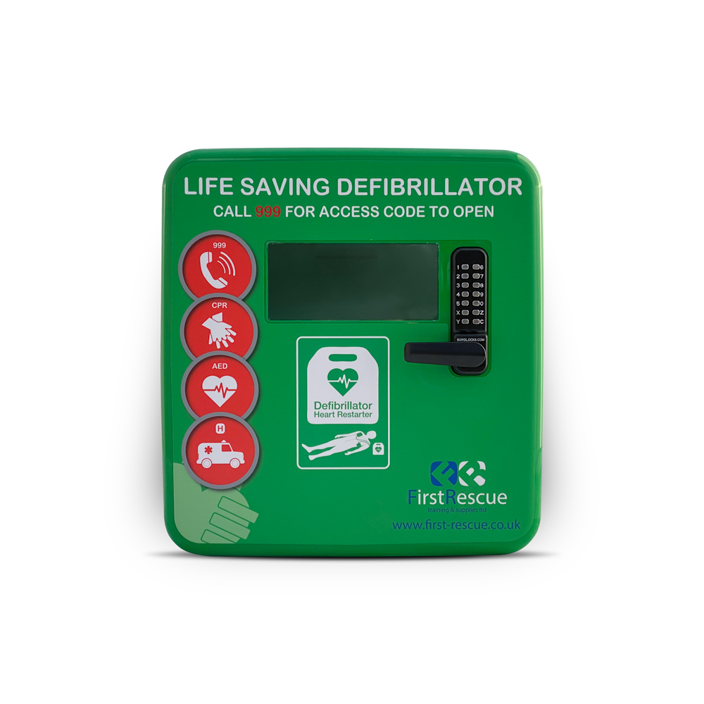 DefibStore 4000 Polycarbonate Outdoor AED Cabinet Green