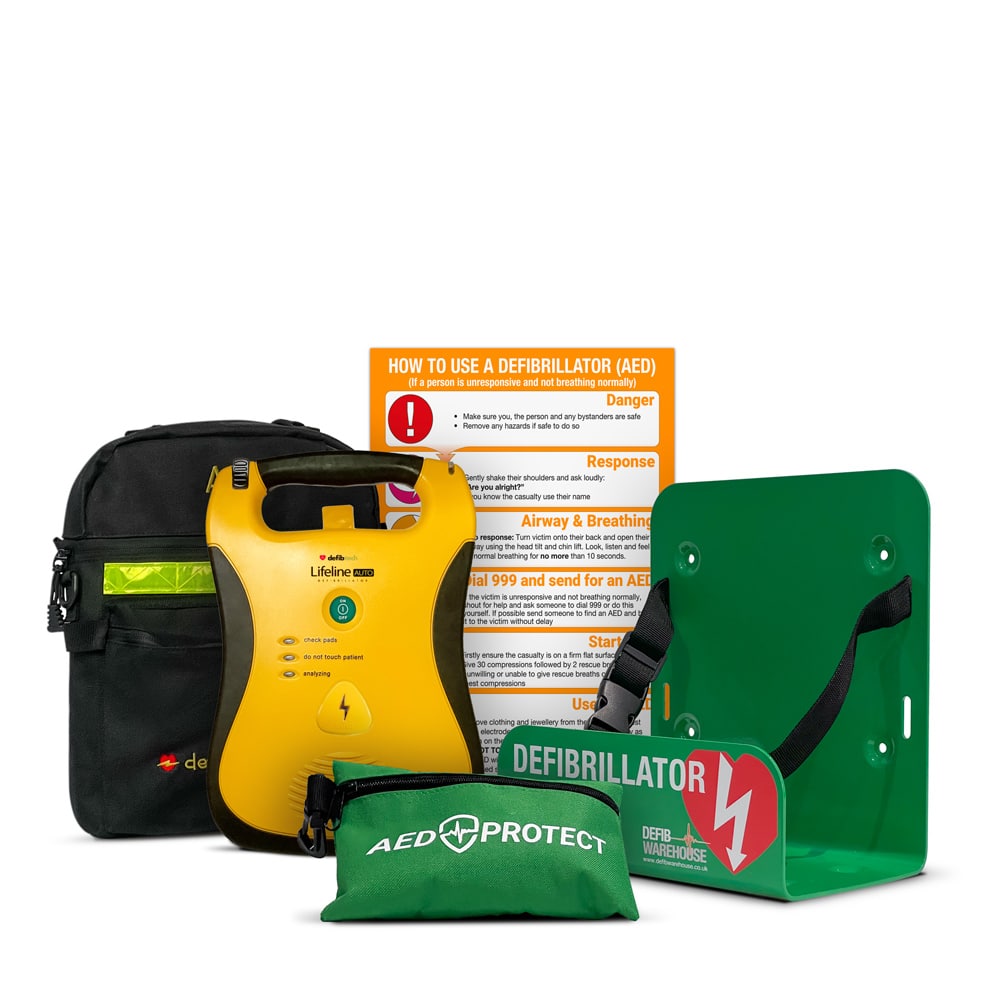 Defibtech Lifeline Fully Automatic AED High Capacity Indoor Package
