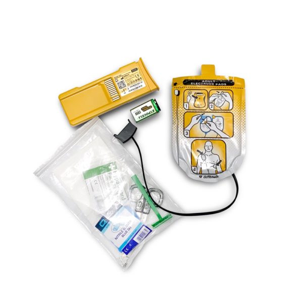Defibtech Lifeline Adult Electrode Pads & High Use Battery Pack (7 years) Bundle