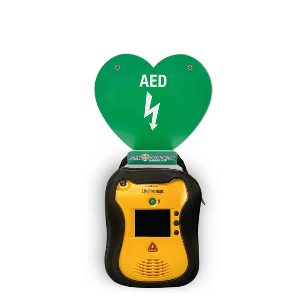 Defibtech Lifeline View Fully Auto &Amp; Aed Protect Green Wall Hanger 1 Defibtech Lifeline View Semi Auto & AED Protect Green Wall Hanger