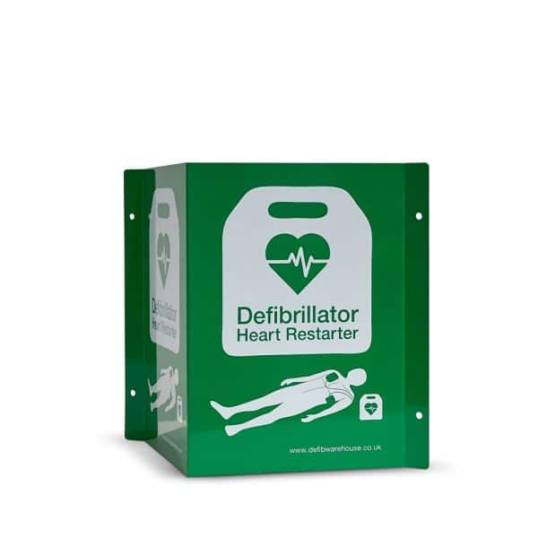 Defibwarehouse Green 3D Metal Defibrillator Wall Sign Side