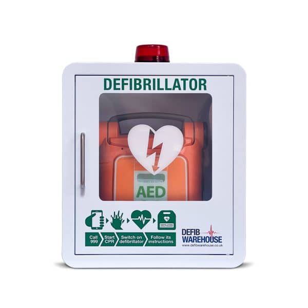 Defibwarehouse Indoor Defibrillator AED Cabinet with G5 AED