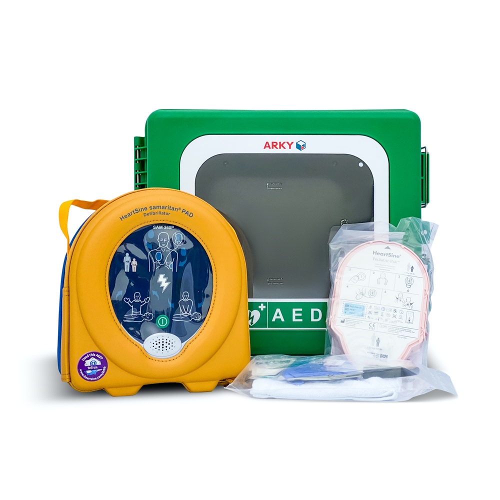HeartSine Samaritan PAD 360P Fully-Auto AED & Arky Outdoor Paediatric Package