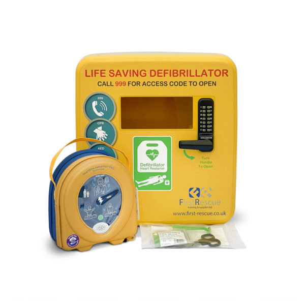 HeartSine Samaritan 360p Fully Auto AED & Defibstore 4000 locked Cabinet