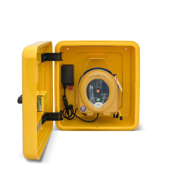 HeartSine 500P Defibrillator with CPR Advisor Defibstore 4000 Package Open
