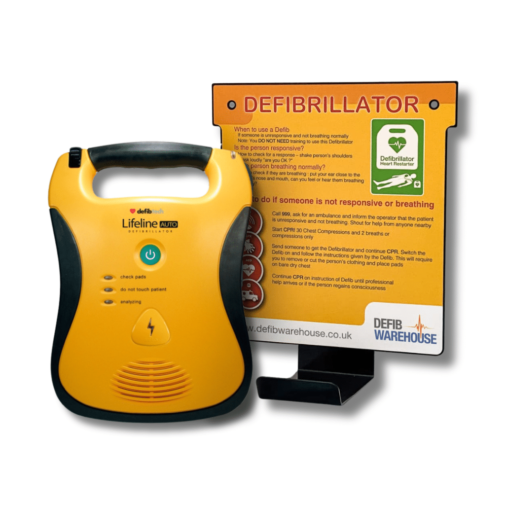 Defibtech Lifeline Fully Automatic High Capacity with Indoor Wall Hanger
