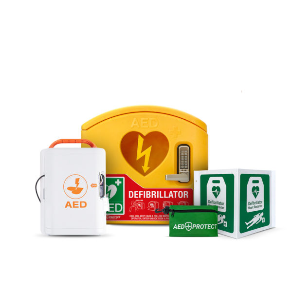 Mediana A16 HeartOn AED Fully Auto & AED Protect Outdoor Locked Package