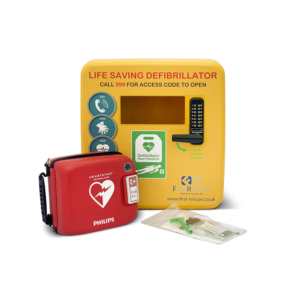 Philips HeartStart FRx Defibrillator with Carry Case & Defibstore 4000 Package