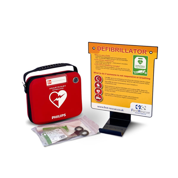 Philips HeartStart HS1 Defibrillator with Slim Carry Case & Wall Hanger Package