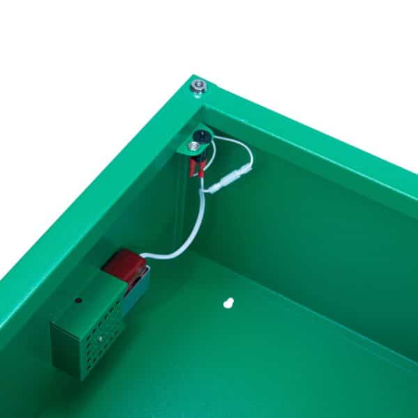 Universal Indoor Defibrillator Cabinet Green inside
