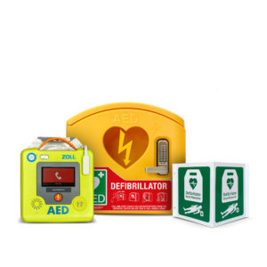 ZOLL AED 3 Fully-Auto Defibrillator & AED Protect Outdoor Locked Package